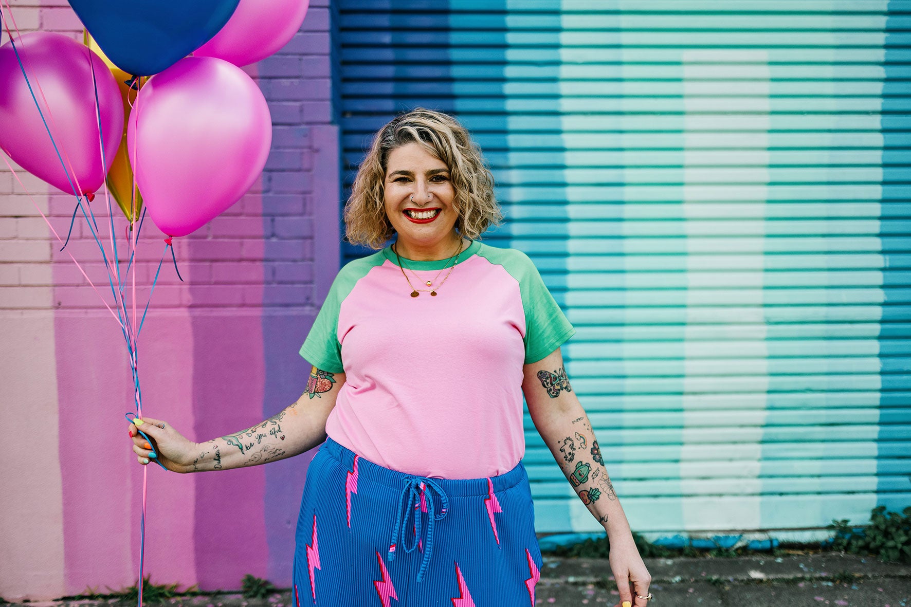 Watermelon Fitted Crop Raglan Tee