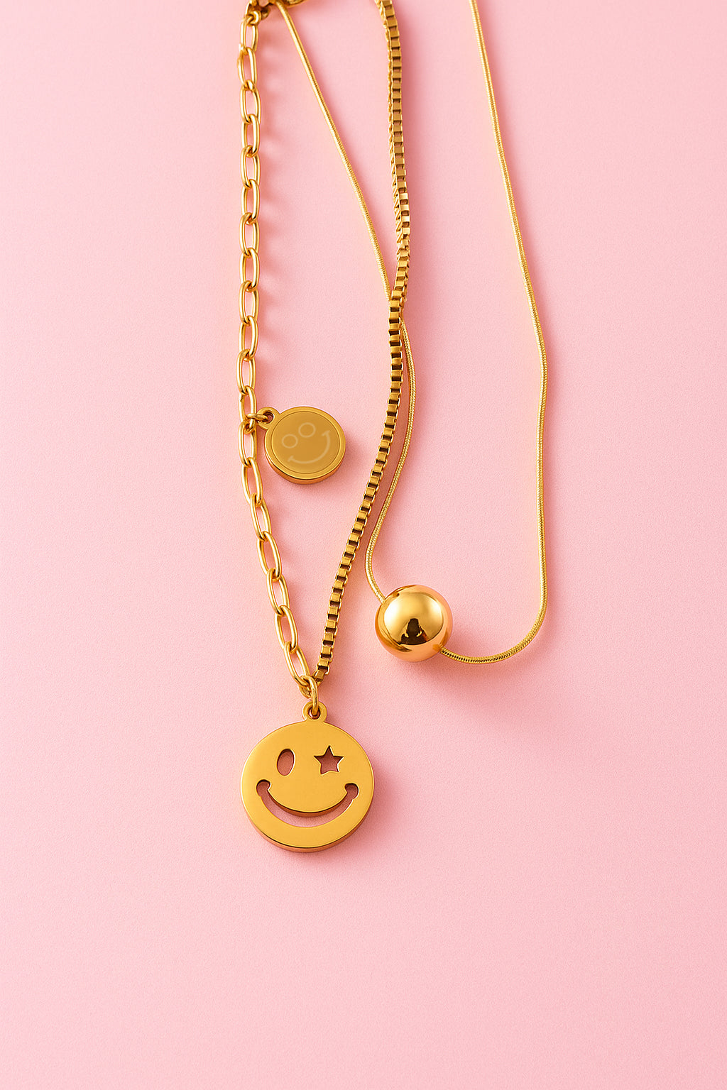 Happy Vibes Gold Chain Necklace