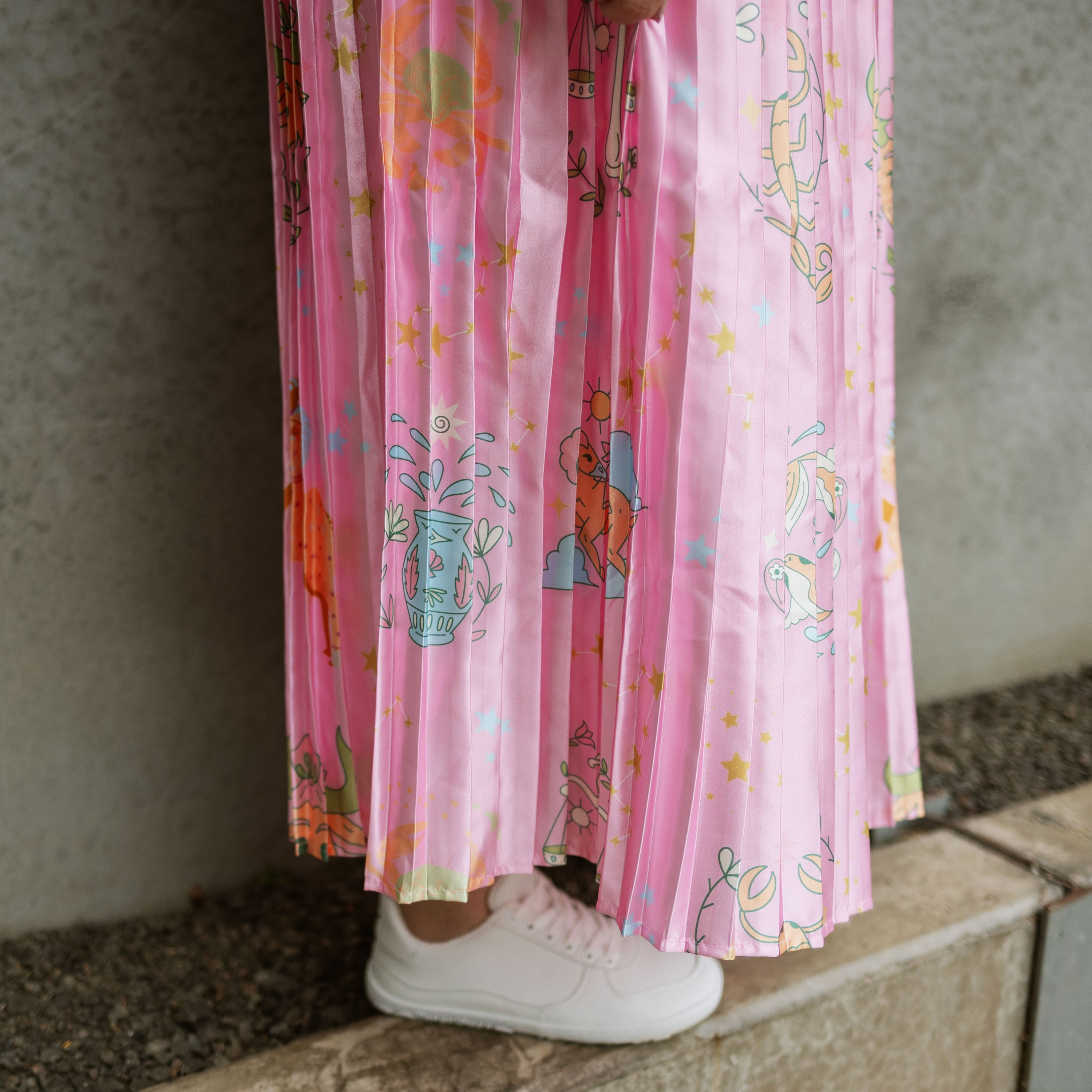 Star Sign Satin Skirt