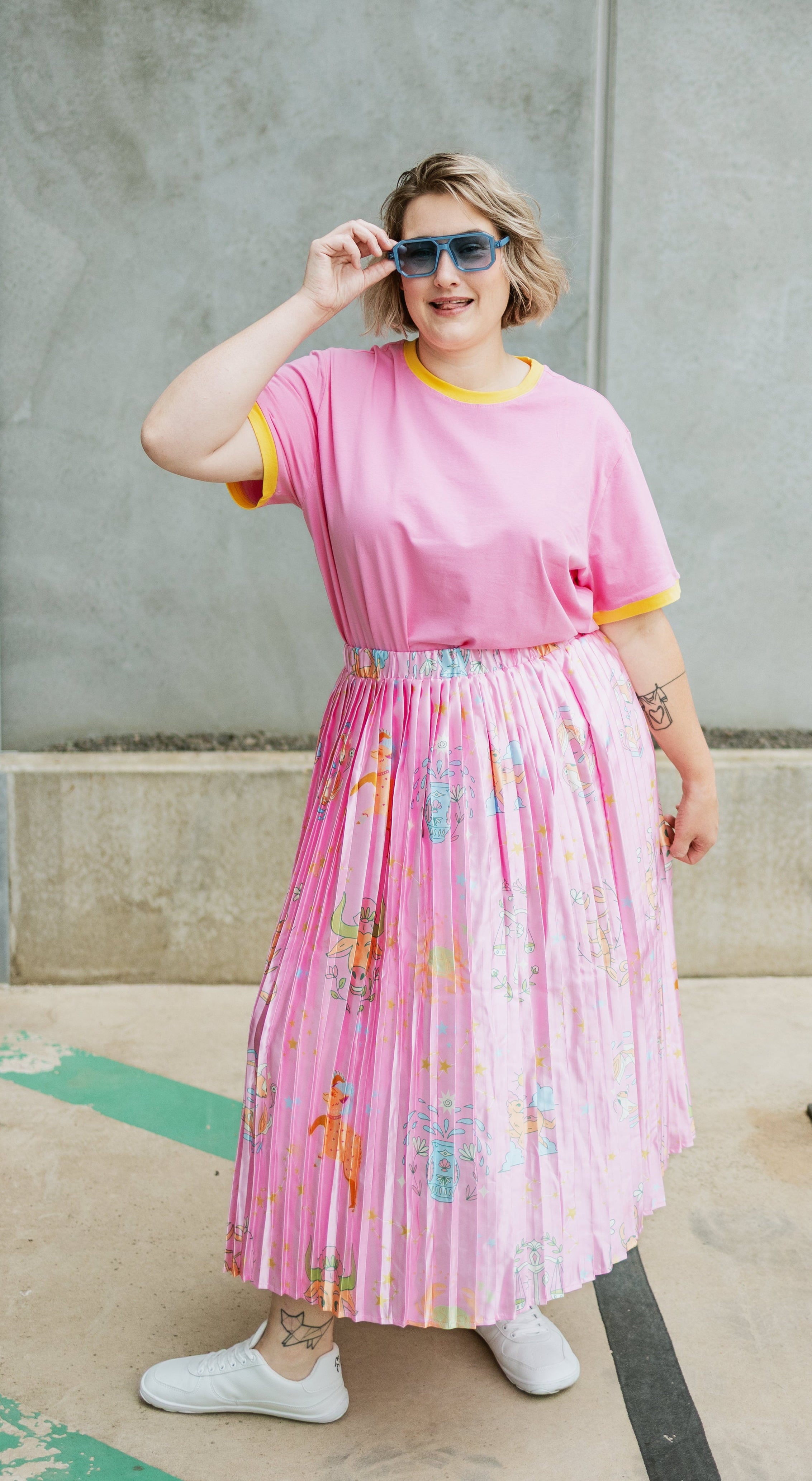 Star Sign Satin Skirt