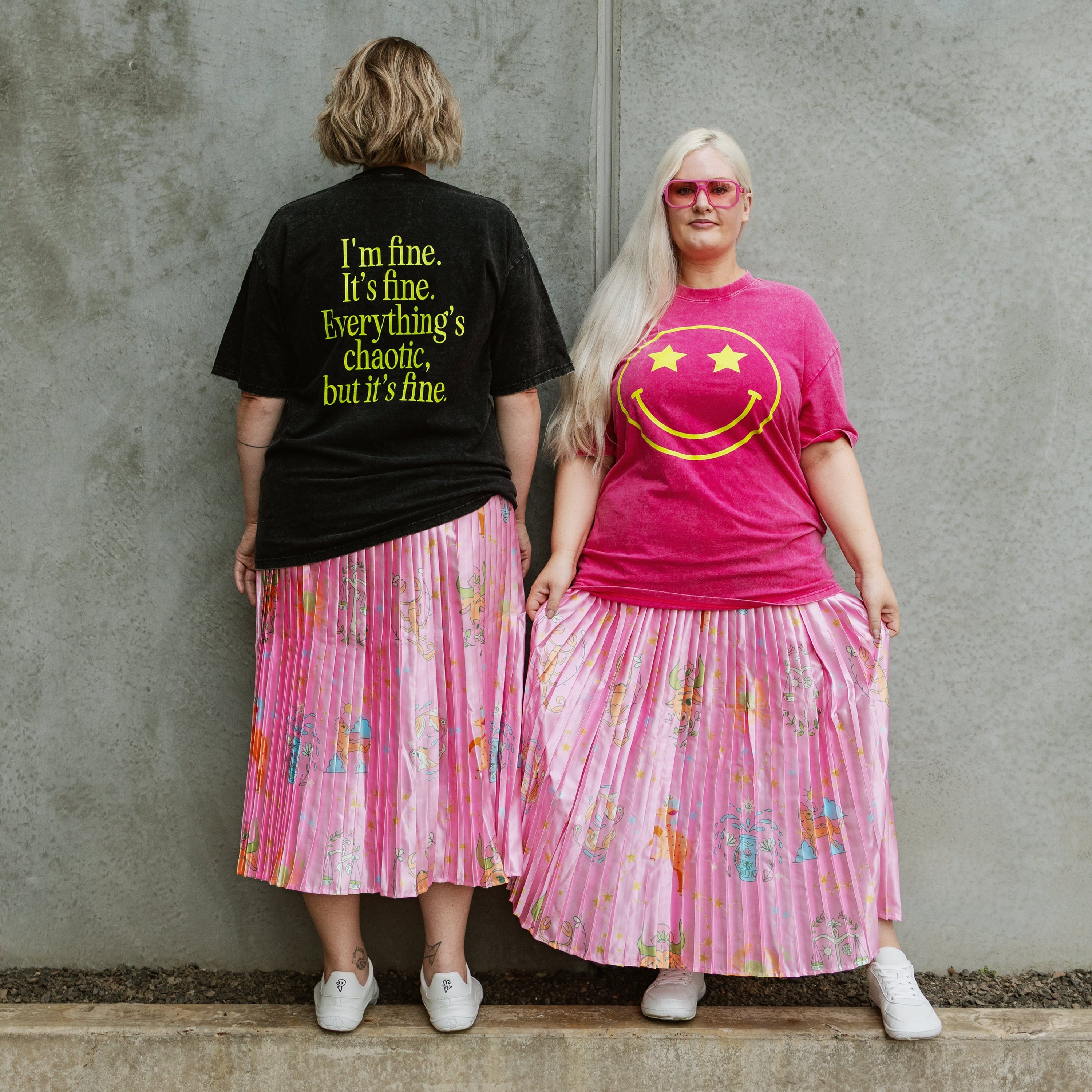 Star Sign Satin Skirt