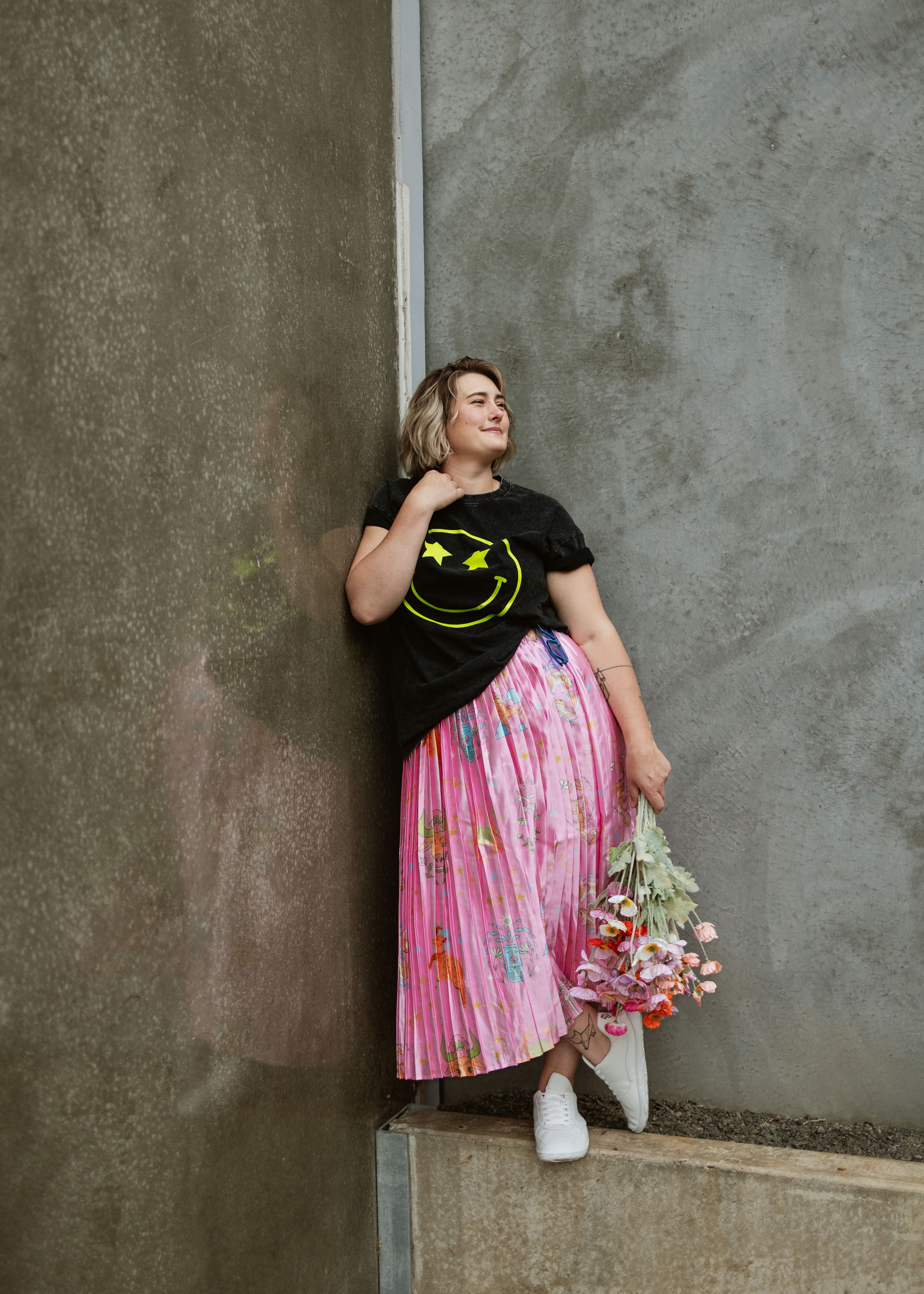 Star Sign Satin Skirt