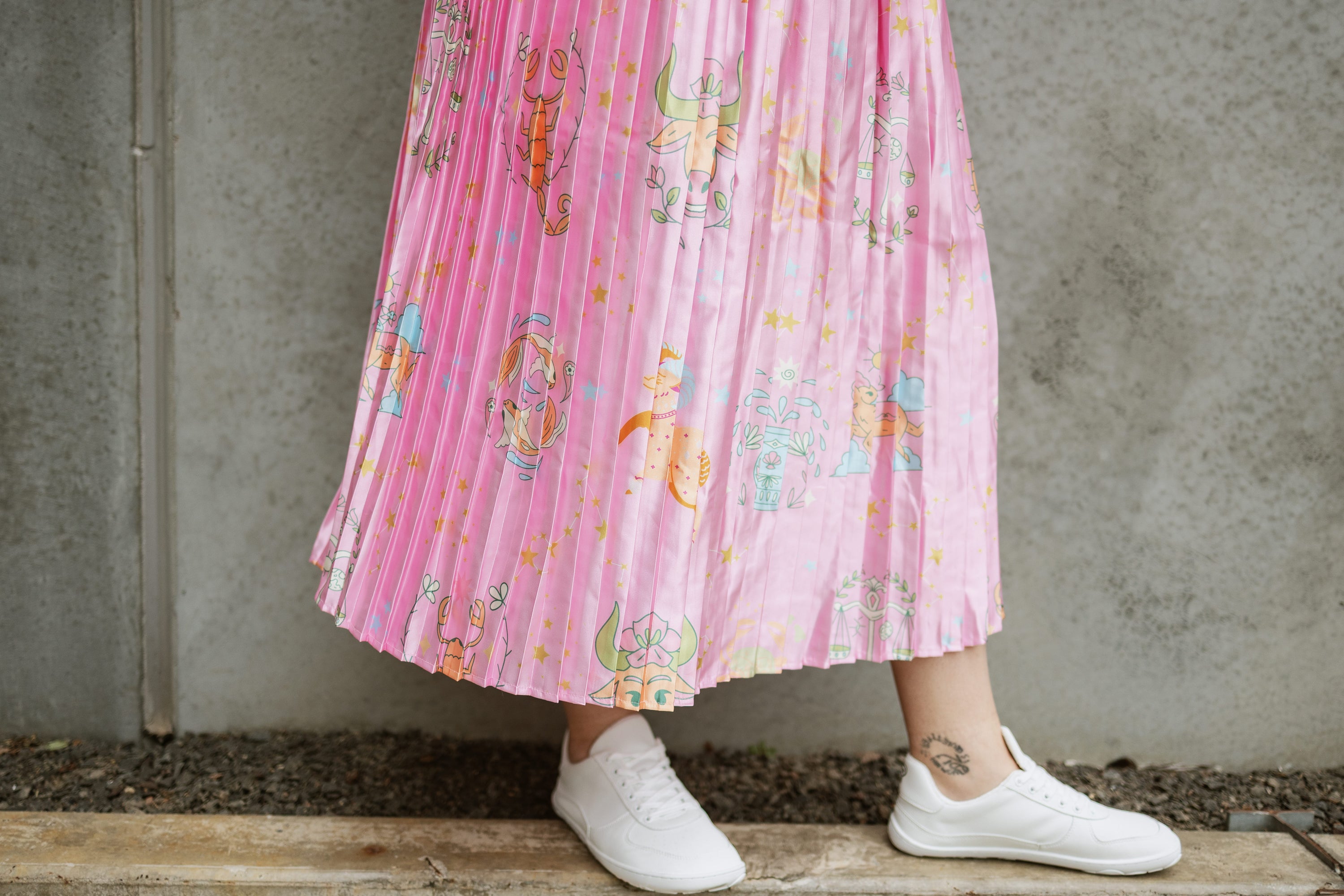 Star Sign Satin Skirt