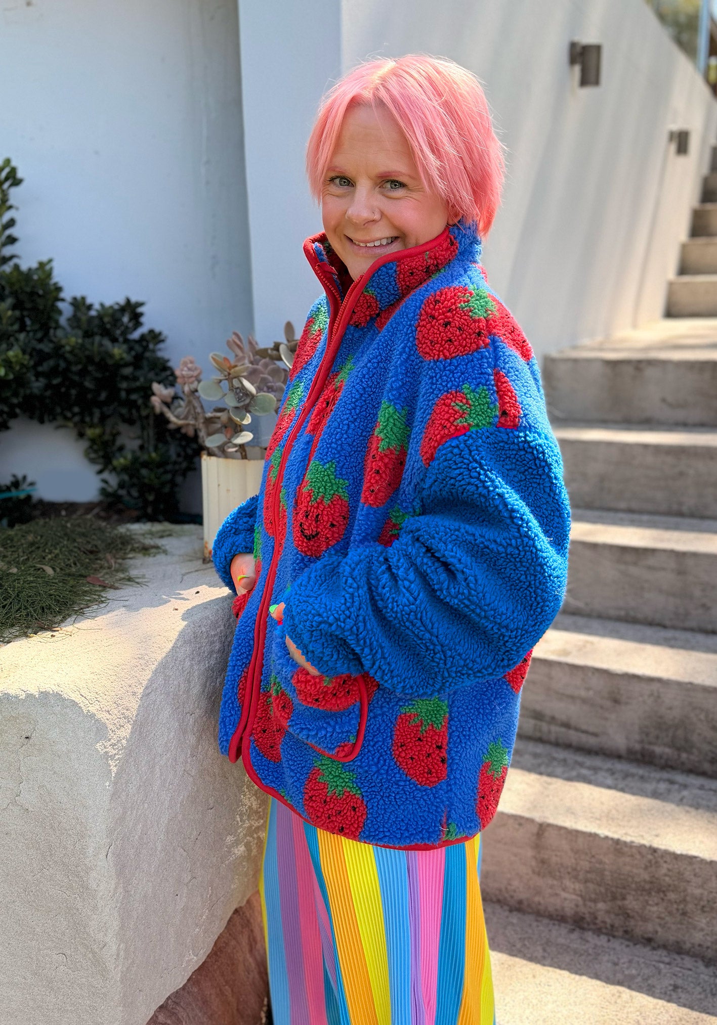 Strawberry Fleece Jacket - PREORDER