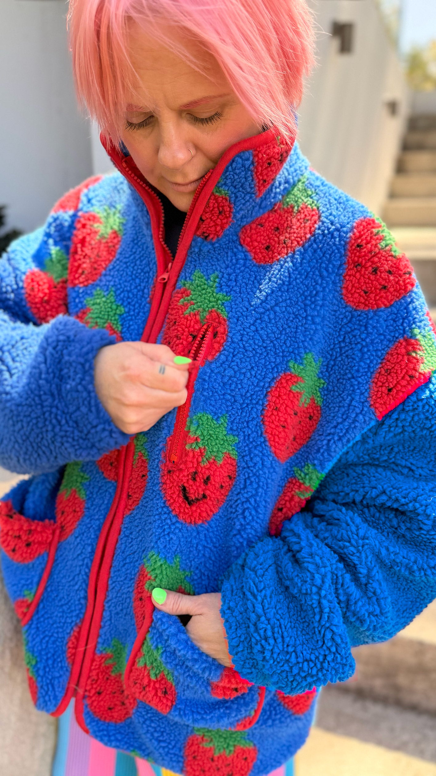 Strawberry Fleece Jacket - PREORDER