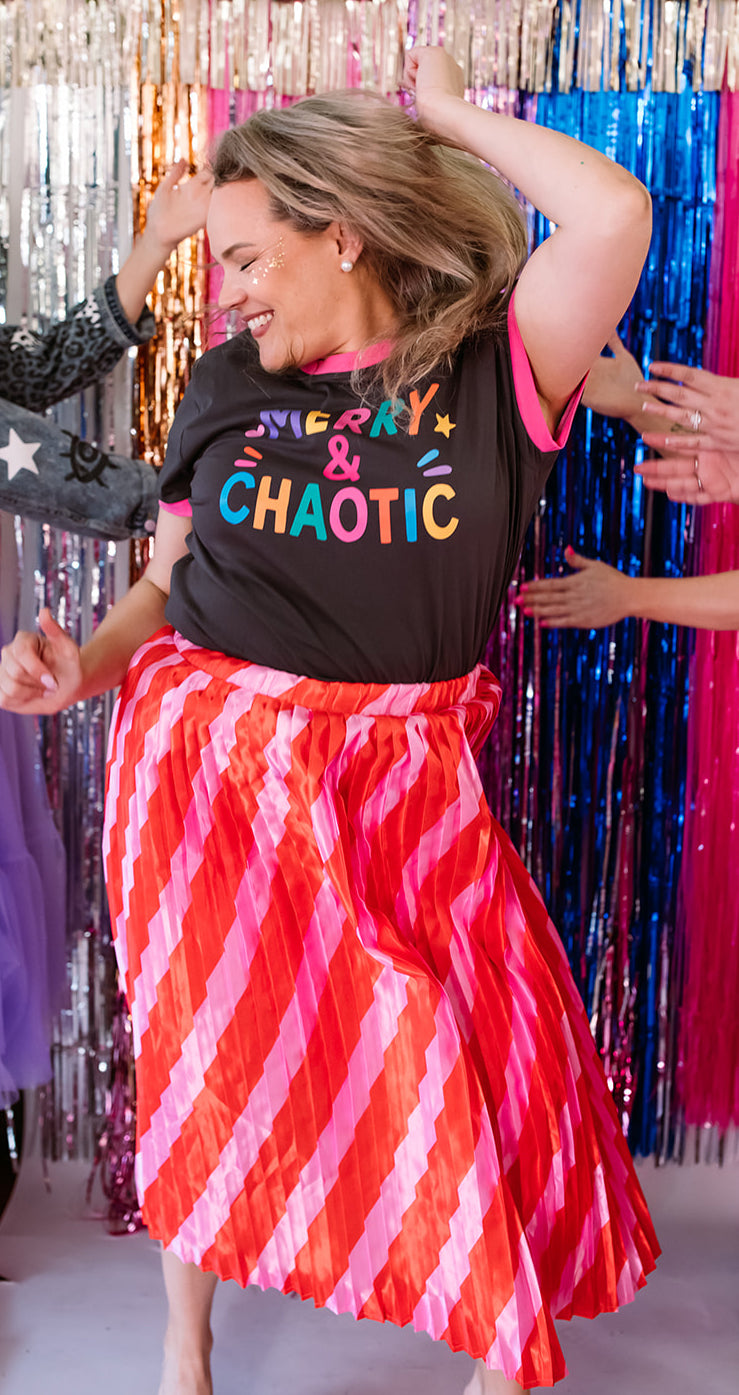 Candy Cane Satin Skirt
