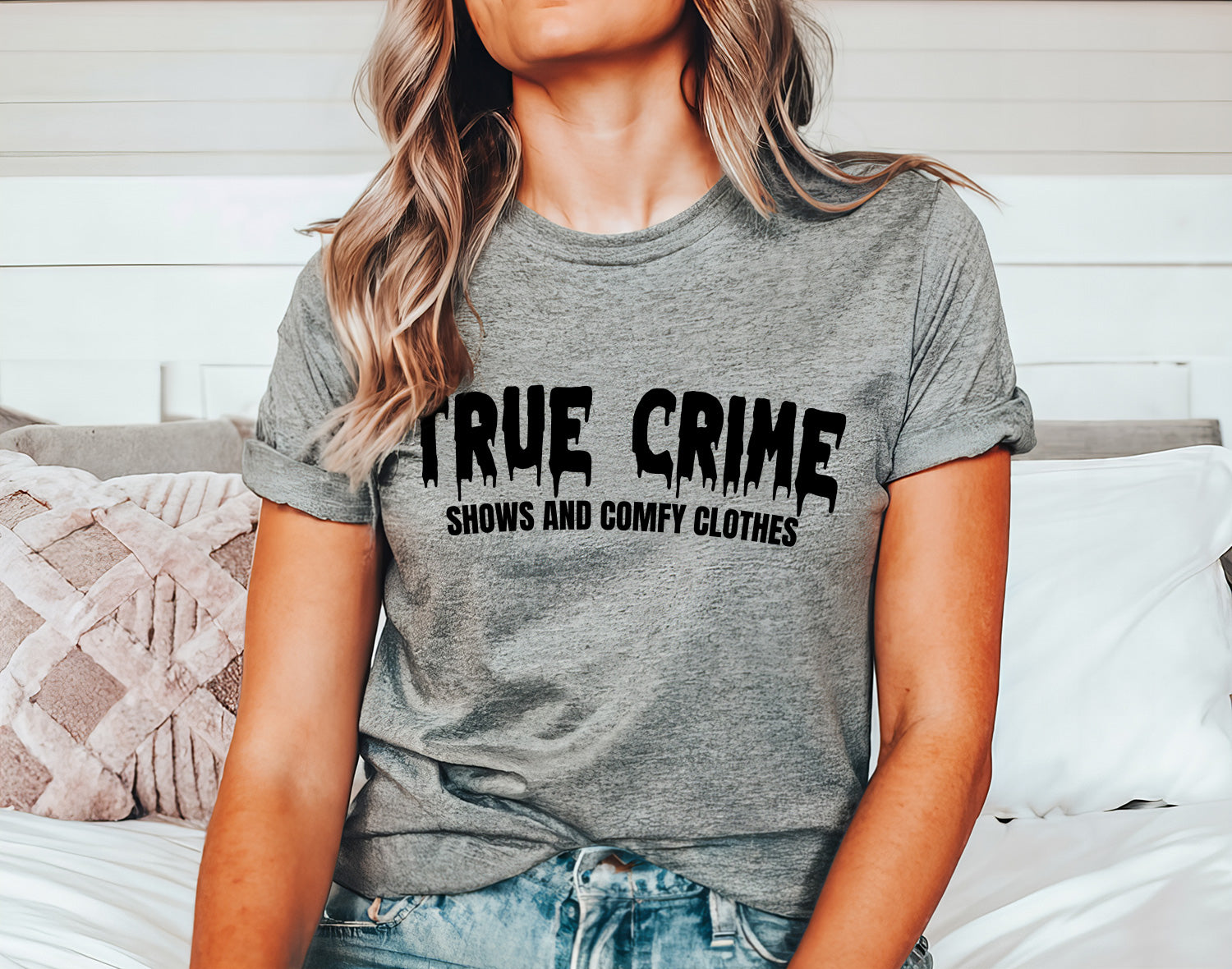True Crime Shows & Comfy Clothes Grey Tee