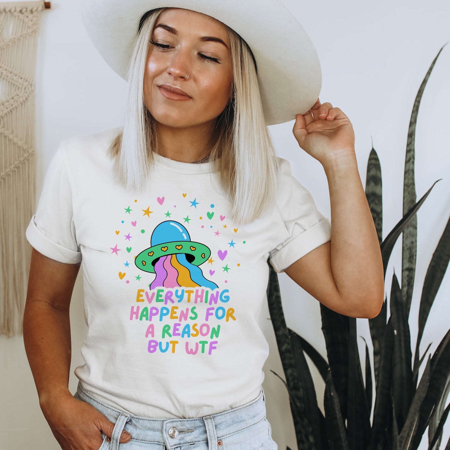 Everything Happens Womens White Tee