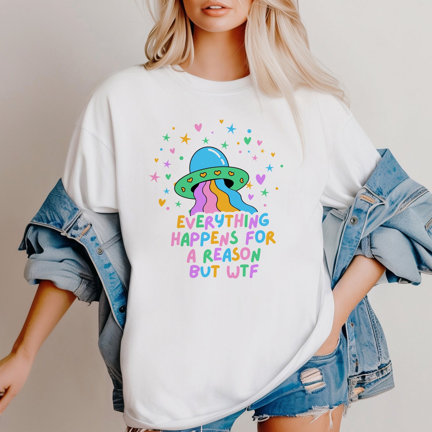 Everything Happens Womens White Tee