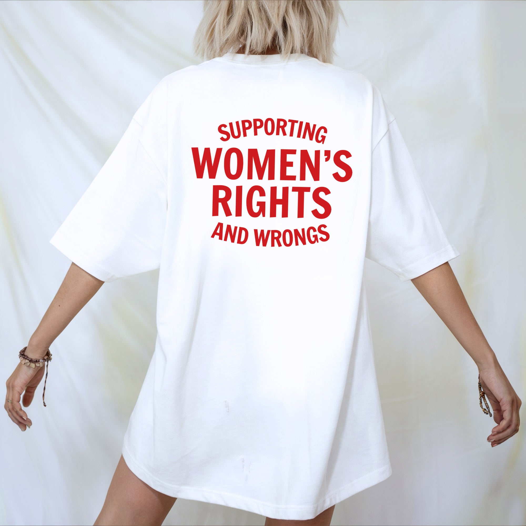 Supporting Women's Rights and Wrongs White Tee