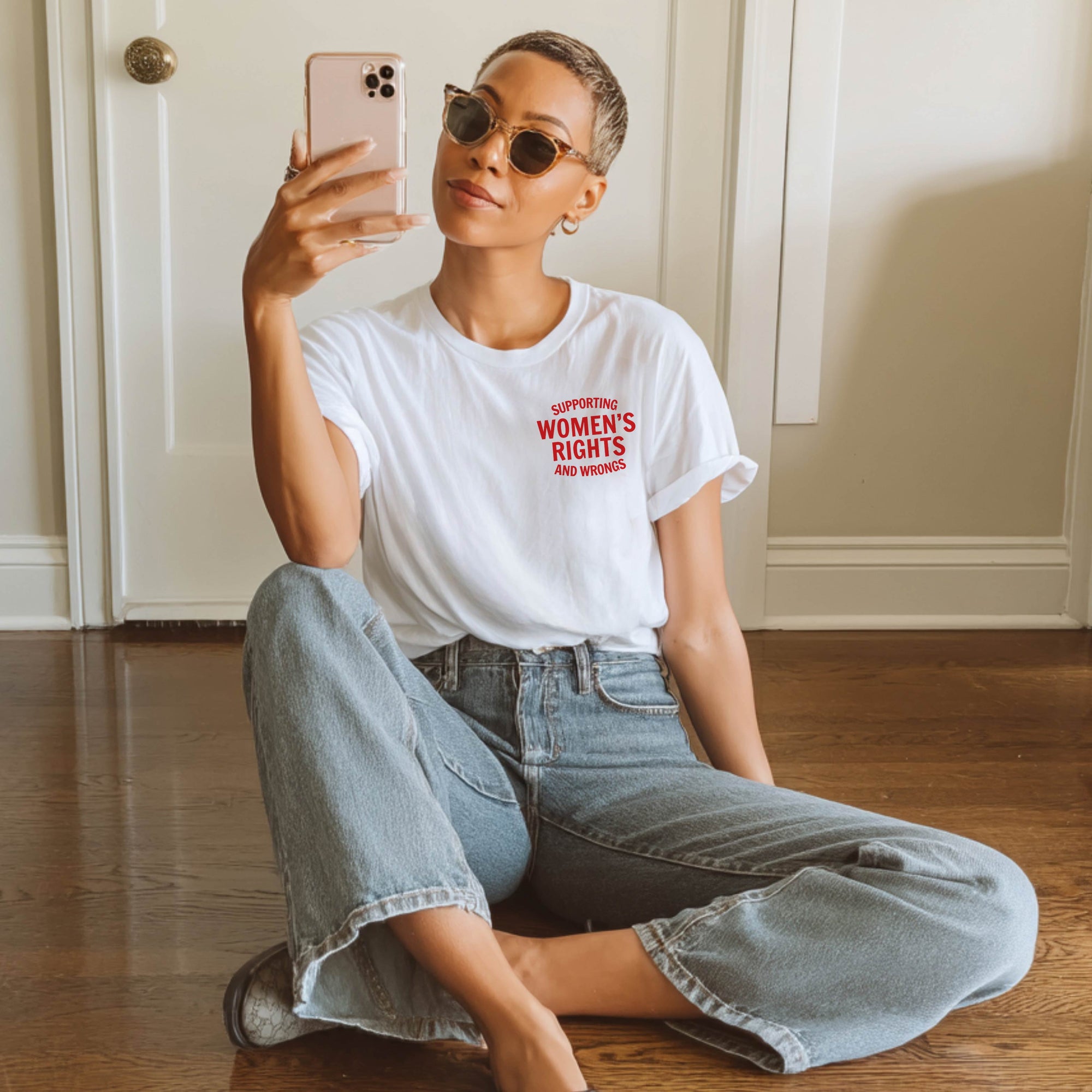 Supporting Women's Rights and Wrongs White Tee