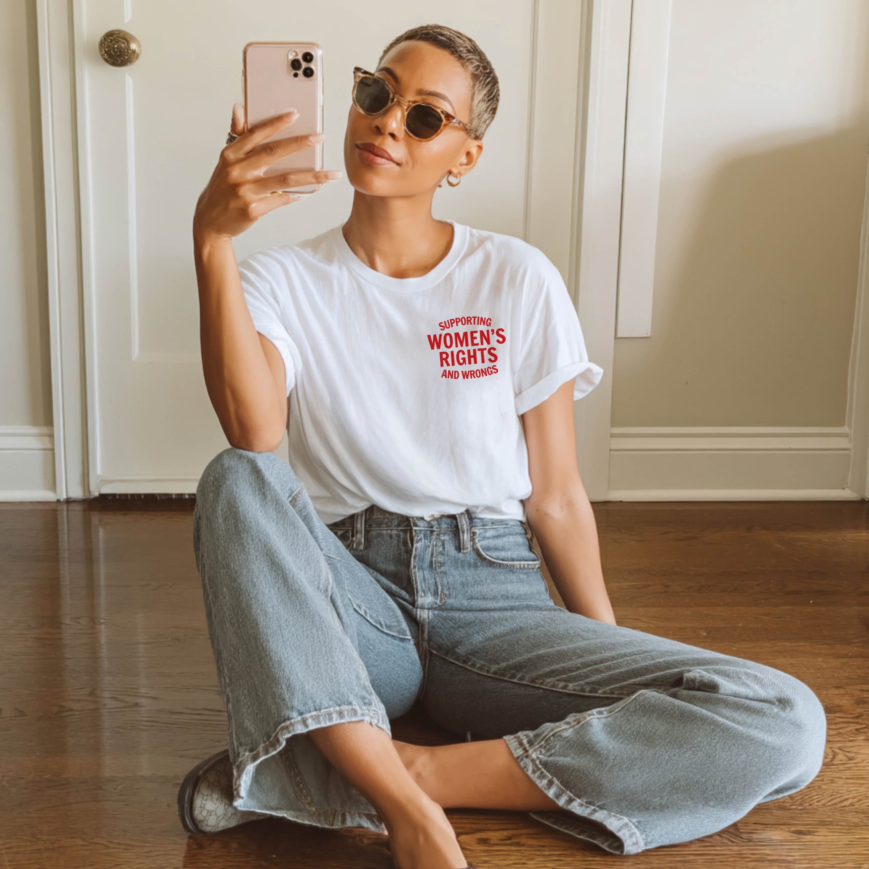 Supporting Women's Rights and Wrongs White Tee