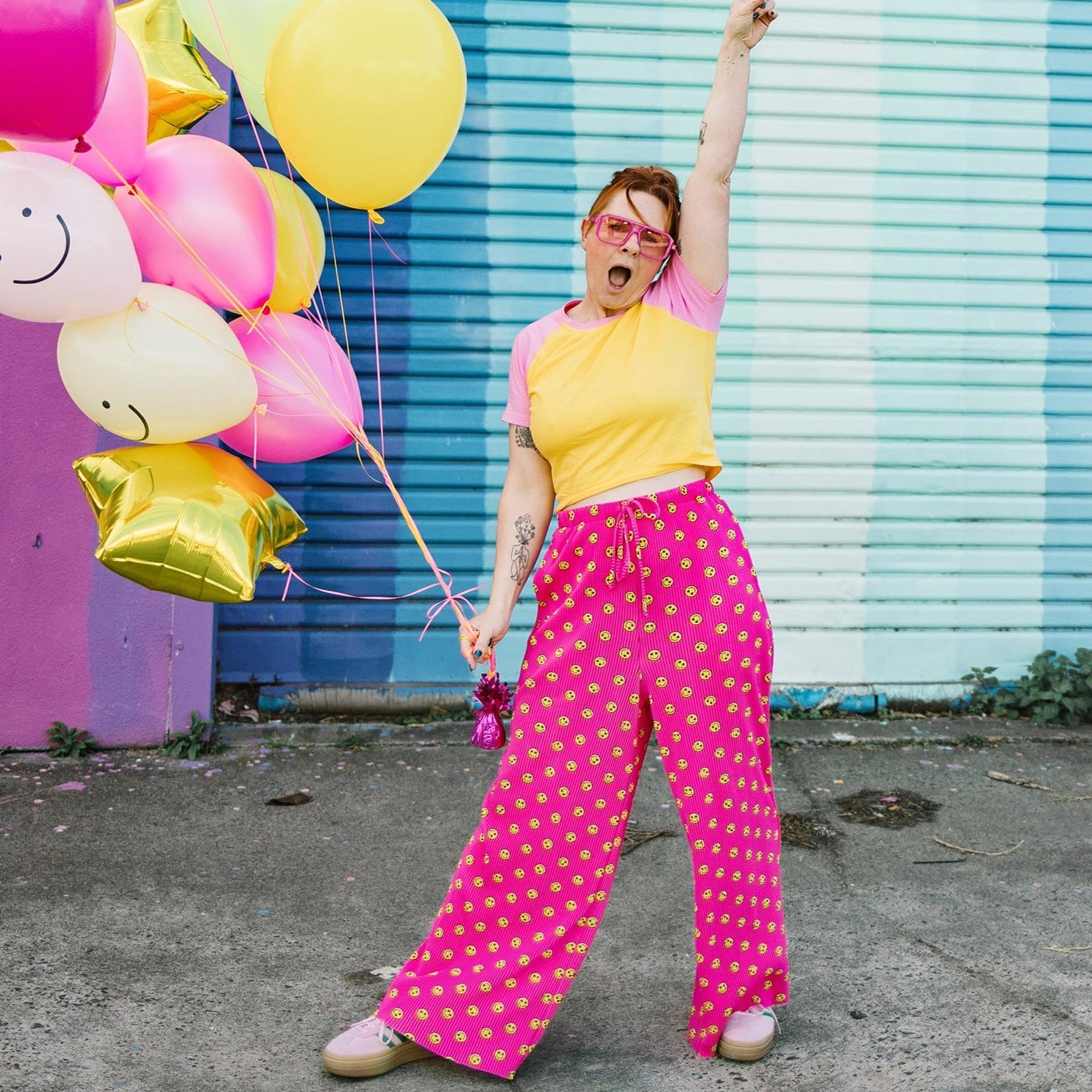 Smiley Face Stretch Pants