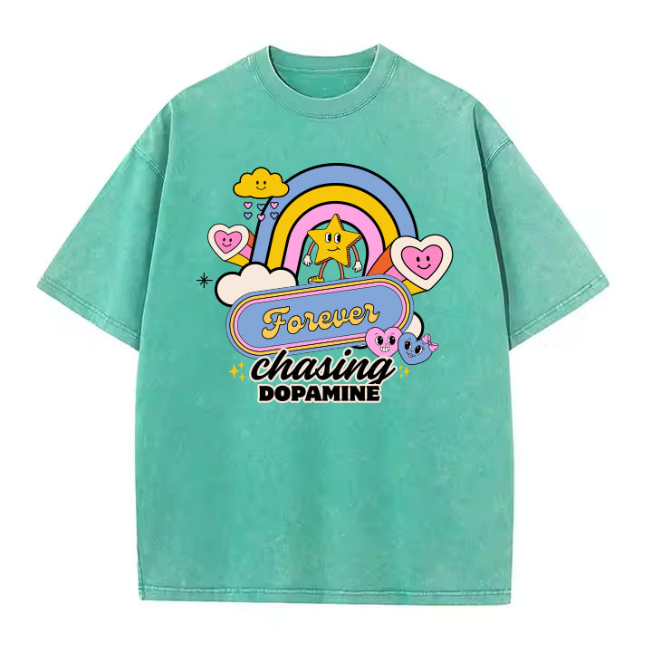 Forever Chasing Dopamine Oversize Emerald Tee