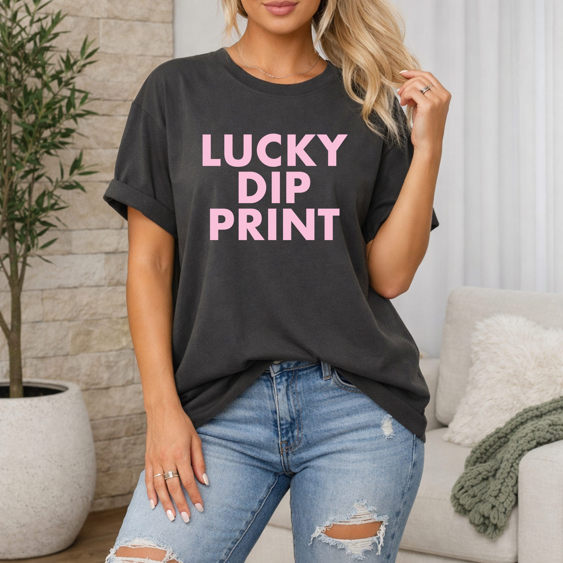 "LUCKY DIP" Grey Womens Tee