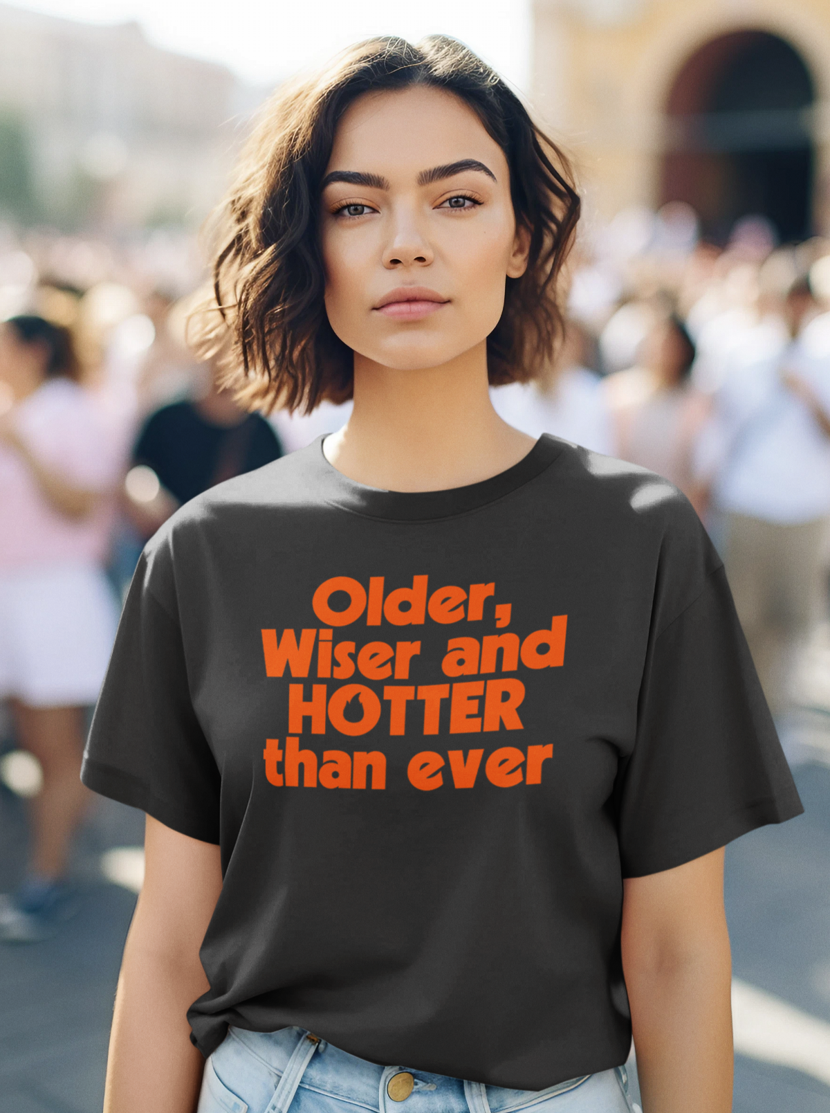 Older, Wiser and Hotter Coal Womens Tee
