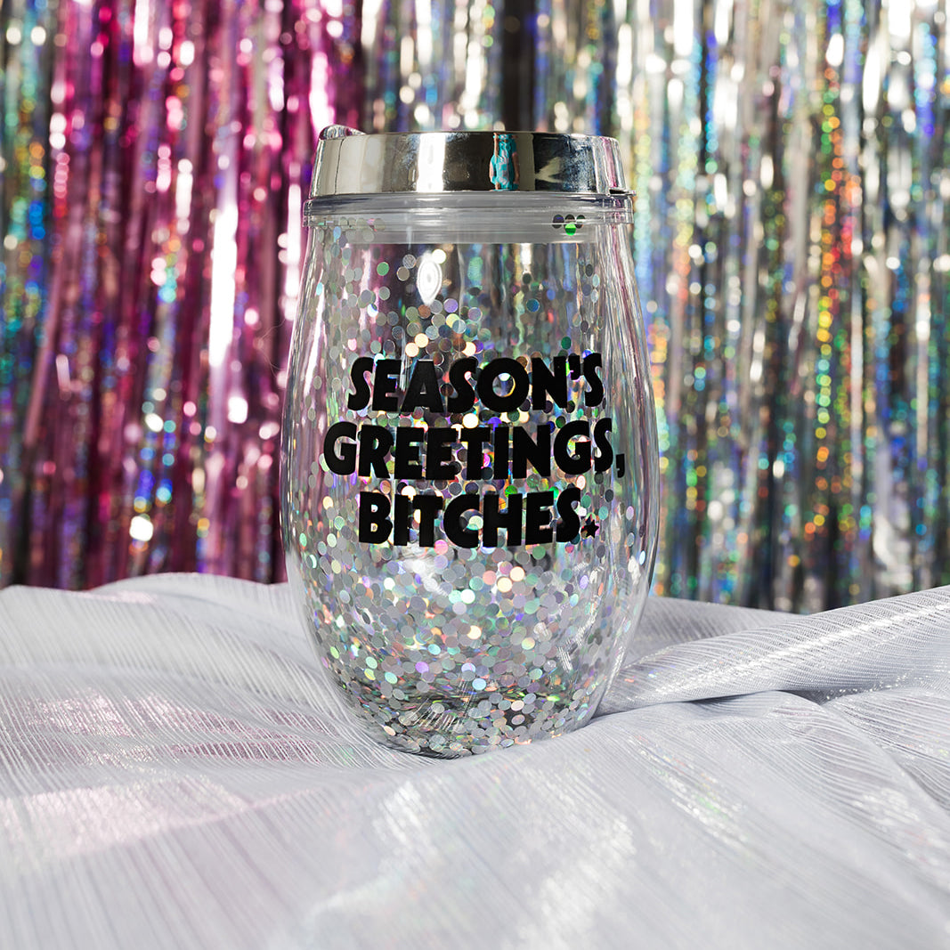 Seasons Greetings B's Glitter Tumbler - ONLINE OCT 15!