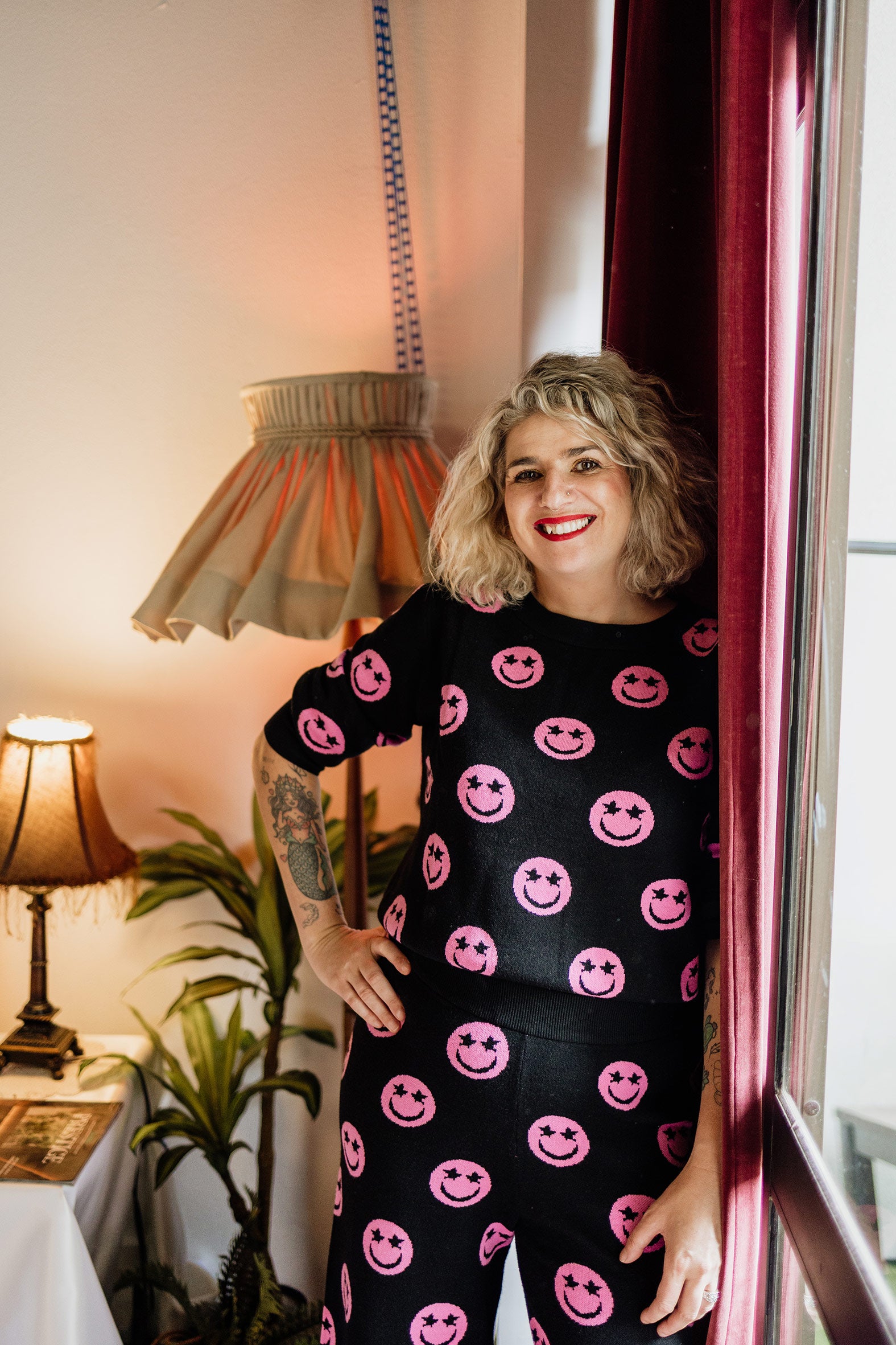 Black Smiley Face Knit Set