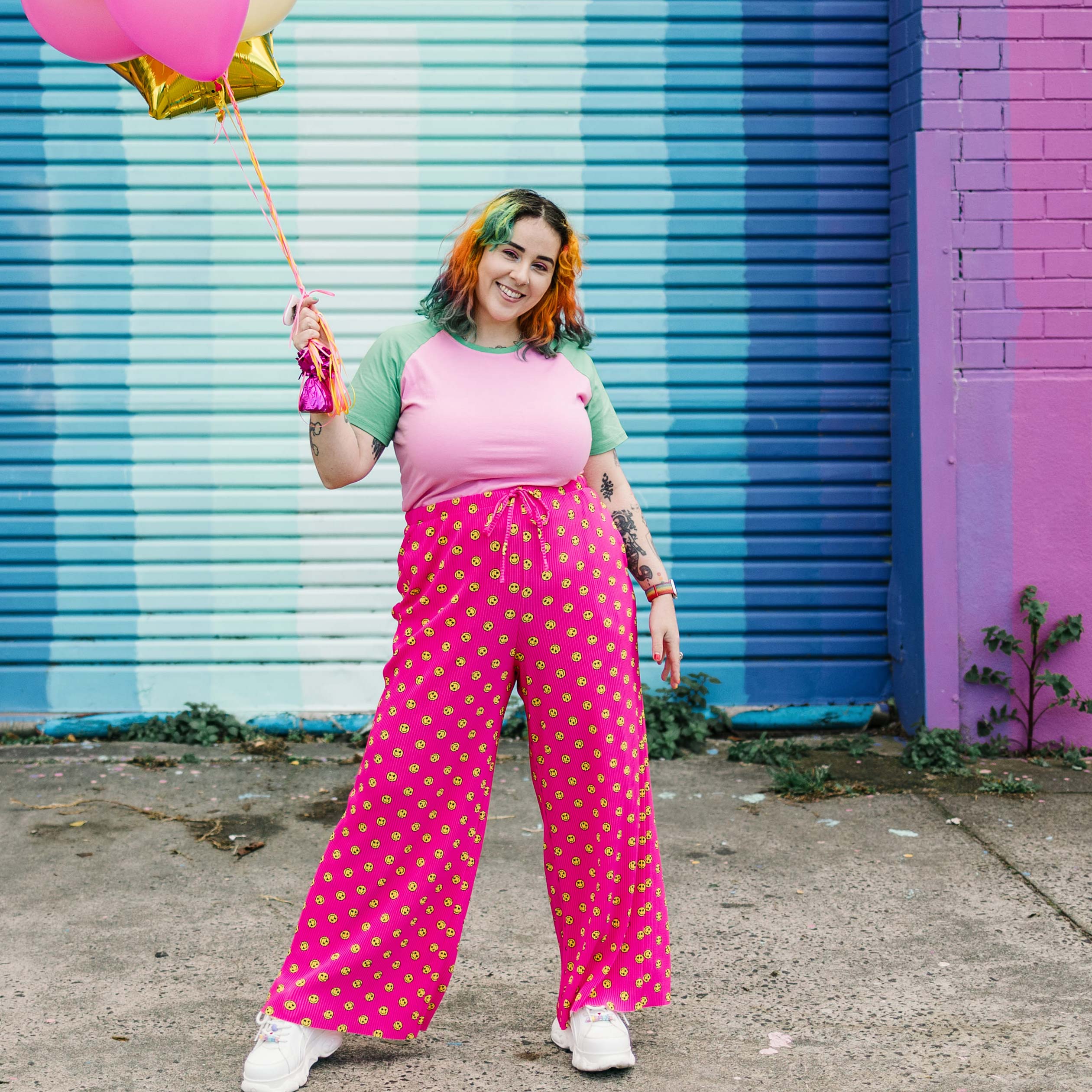 Smiley Face Stretch Pants