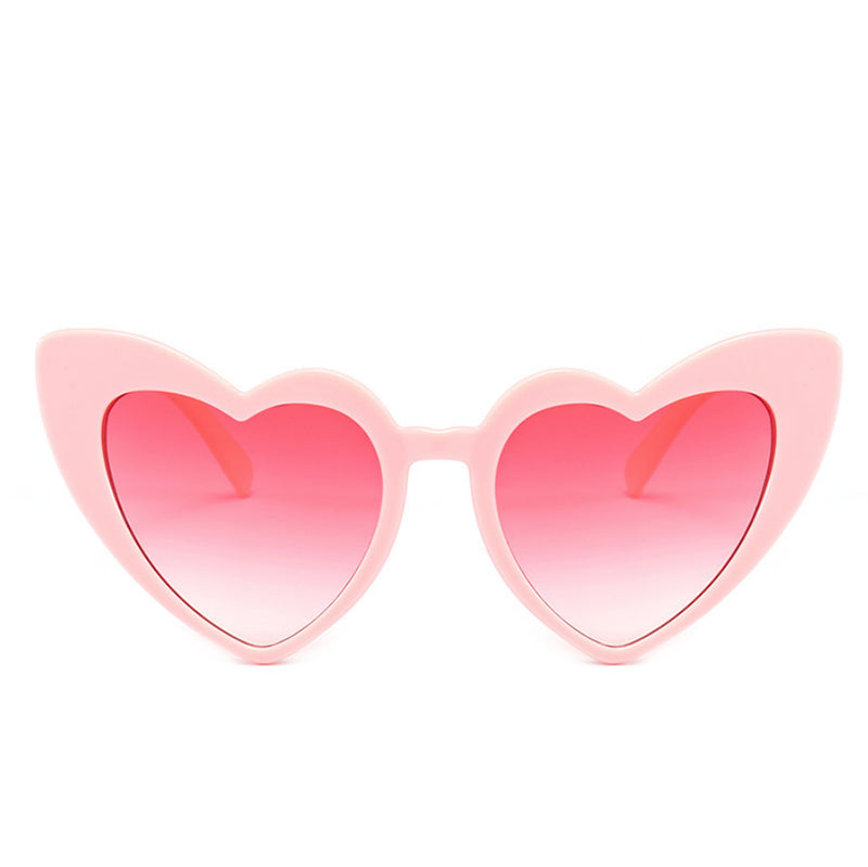 Pink Love Heart Sunglasses Pink Lenses