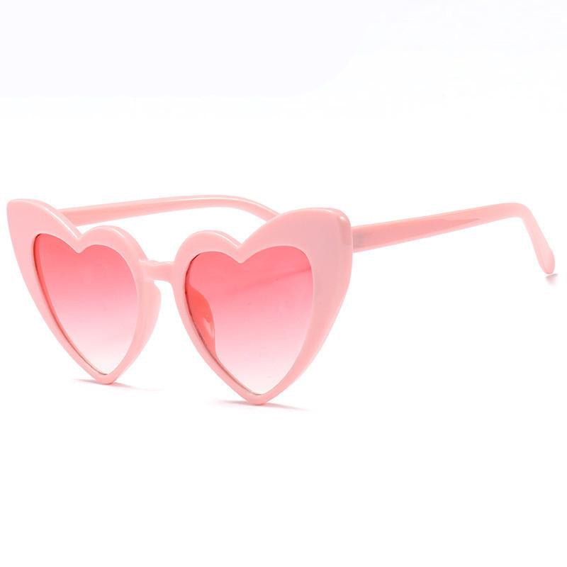 Pink Love Heart Sunglasses Pink Lenses