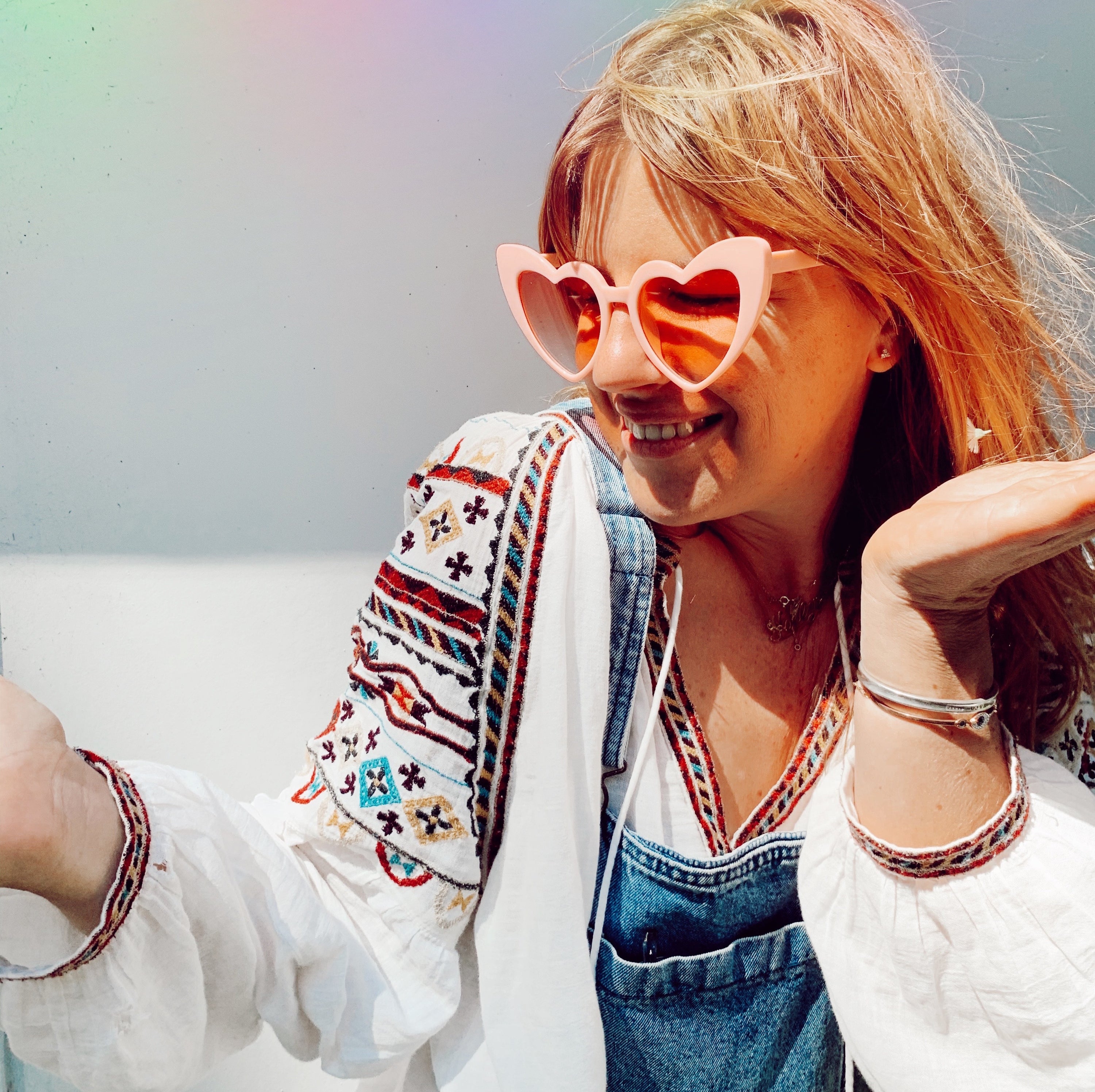 Pink Love Heart Sunglasses Pink Lenses